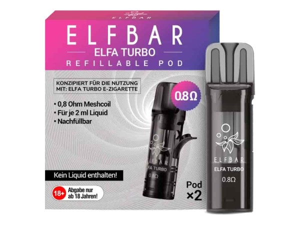 ELFBAR Elfa Turbo Leerpod 2 Stck.- 0,8 Ohm